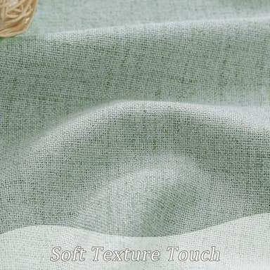RAIN CITY Light Green Linen Blackout Curtains 45 Inch Long for Living Room,2 Panels Pinch Pleated Drape with Hooks Back Tab Boho Decor, Textured Full Black Out Curtains for Bedroom 50 x 45 - Image 6