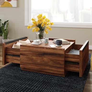Sauder Manhattan Gate Modern Square Coffee Table, Blaze Acacia Finish - Image 4
