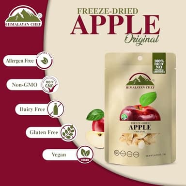Himalayan Chef Freeze-Dried Fruit – 15g Freeze-Dried Apple, Healthy Organic Fruits Snacks for Kids & Adults | Baby Snacks, Gluten-Free Drieds Fruit for On-the-Go - Image 4