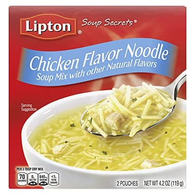 SOUP SECRETS Lipton Instant Soup Mix Chicken Noodle 4.2 Ounce (Pack of 24) - Image 1