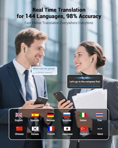 Ai Translation Earbuds Real Time, Language Translation Earbuds,Supports 144 Languages Online Translation,TWS Language Translator Earphone with Bluetooth and APP,Fit iOS & Android for Travel Business - Image 3
