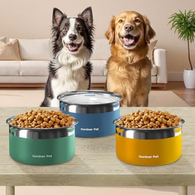 Gardner Pet Dog Bowls 1 Gallon (3.85L) Stainless Steel No Spill Dog Water Bowl, Slow Water Feeder Metal Bowls, Spill Proof Water Dispenser for Large Dogs, Promotes Healthy Hydration(Orange) - Image 8