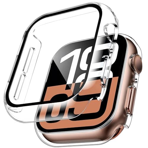 TAURI 2 Pack Hard Case for Apple Watch Series 10 (2024) 42mm, with PC Tempered Glass Screen Protector, [Scristant Resistant], [Overall Protection] Slim Cover for iWatch S10 42mm, Clear - Image 1