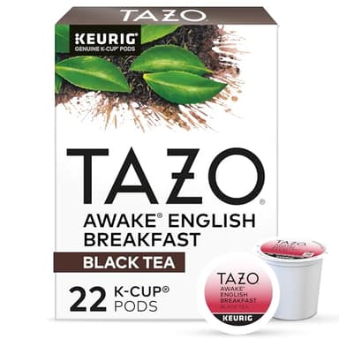TAZO Awake English Breakfast Tea K-Cups, Bold Traditional Breakfast-Style Black Tea for Health and Wellness, 22 Pods - Image 1