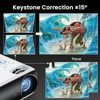 HAPPRUN Native 1080P Bluetooth Projector, Full HD Portable Outdoor Movie Projector with Built-in Speaker, Compatible with Smartphone, HDMI, USB, AV, Fire Stick, PS5 for Home, Bedroom, Outdoor Use - Image 8