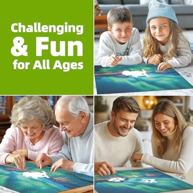 Northern Lights 500 Piece Puzzles for Adults Kids Aurora Nature Landscape Jigsaw Puzzles Family Challenging Mountain Lake Scenery Puzzles (21"x15") - Image 5