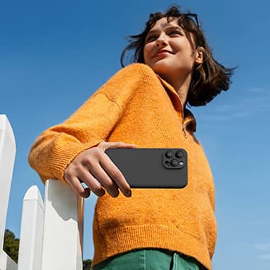 Miracase Designed for iPhone 14 Pro Max Phone Case with Screen Protector,[Upgraded Enhanced Camera Protection],Shockproof Liquid Silicone Case with Microfiber Lining,6.7 inch, Black - Image 9