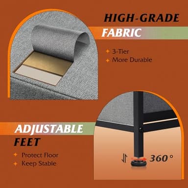 WLIVE Dresser for Bedroom with 5 Drawers, Wide Chest of Drawers, Fabric Dresser, Storage Organizer Unit with Fabric Bins for Closet, Living Room, Hallway, Dark Grey - Image 6