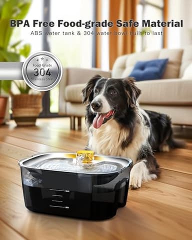 Dog Water Fountain, Dog Water Fountain for Large Dogs Stainless Steel, Large Dog Water Bowl Dispennser 2.6Gal 10L Pet Water Fountain, BPA Free - Image 3