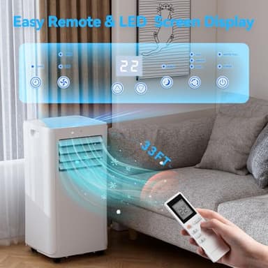 Cooblus Portable Air Conditioners up to 550 Sq.Ft,12000BTU Portable Ac with Remote Control,Air Conditioner for Rooms,Bedroom,living room,Sun room,Garage White - Image 4