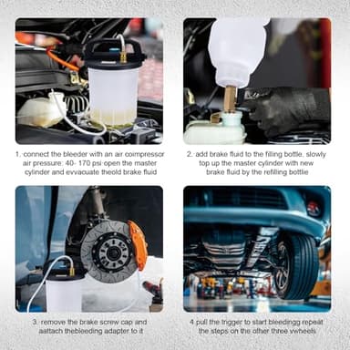 KOOPOOL 3L Vacuum Brake Bleeder Kit, Pneumatic Brake Fluid & Clutch Bleeding Extractor with 1L Refilling Bottle - Image 7