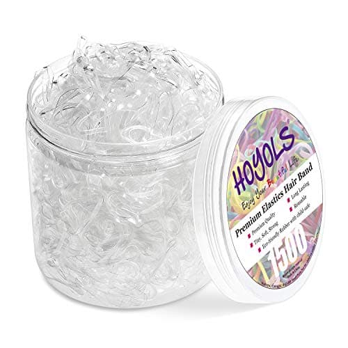 HOYOLS Clear Elastic Hair Rubber Bands, 1500pcs Mini Small Clear Ponytail Elastics Holders for Blond Kids Girls Hair No Crease Damage No Hurt 1 Inch TPU - Image 1