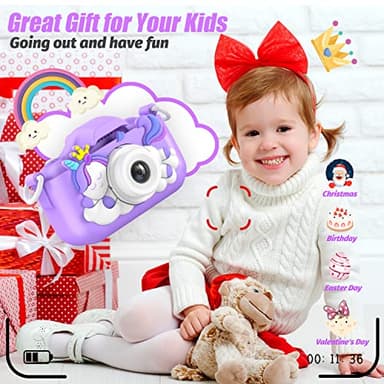 Upgrade Kids Camera, Christmas Birthday Gifts for Girls Boys, 1080P HD Selfie Digital Video Camera for Toddlers, Cute Portable Little Girls Boys Gifts Toys for 3 4 5 6 7 8 9 Years Old - Image 4
