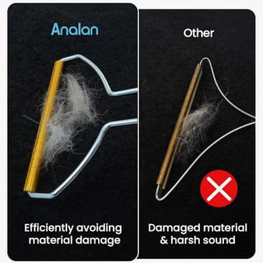 Analan 3-in-1 Pet Hair Remover & Grooming Set for Dogs & Cats – Self-Cleaning Brush for Shedding, Cat Brush, Metal Fur Remover for Couch Carpet & Car, and Rubber Tool for Clothes & Bedding - Image 5