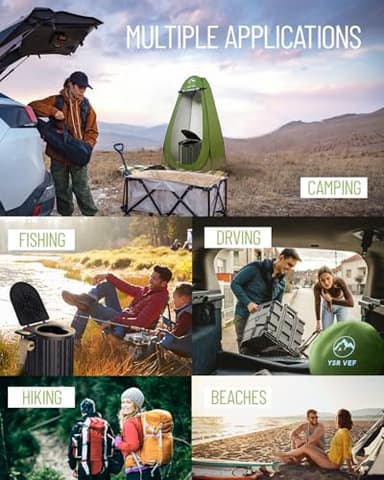 Camping Toilet with Pop-Up Privacy Tent and Liquid Waste Gel, Portable Toilet for Camping with Large Tent, Ergonomic Potty Provides Enhanced Comfort, Suitable for All Ages - Image 7