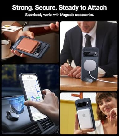 TORRAS Magnetic & Stand for Google Pixel 9 Pro Case/Pixel 9 Case, Fit for MagSafe, 12FT Mil-Grade Drop Protection, Slim Fit for Google Pixel 9/9 Pro Phone Case with Built-in Kickstand, Black | Magnetic, Stand, Fit for MagSafe, Slim Fit, Built-in Kickstand - Image 3