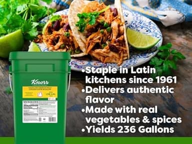 Knorr Professional Caldo de Pollo, Chicken Bouillon with Chicken Flavor Granulated Base, 25lb Pail, Bouillon as a Base, Marinade, Flavor Enhancer, Shelf Stable Convenience, 0g Trans Fat (Pack of 1) - Image 5