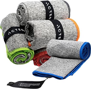 Acteon Microfiber Gym Towels 5 Pack, Quick Dry Silver ION Odor-Free Sweat Towel, Super Absorbent Fast Drying for Men & Women, Workout, Yoga, Running, Hiking, Travel – 16x30.5 Inch - Image 8