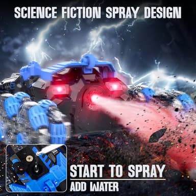 8WD Gesture Sensing Stunt Rc Cars - 2.4Ghz Hand Controlled Drift Car with Spray, Light & Sound, 360° Rotation Transform Climbing Car Toy for Ages 8-13 Boys Girls, Birthday Gifts Ideas for Kids - Image 4