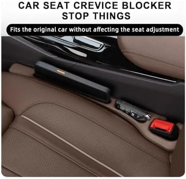 No Drop Seat Guard,Car Seat Gap Filler,Drop seat Gap fillers Between Seat and Console Stop Things from Dropping (Black - Image 3