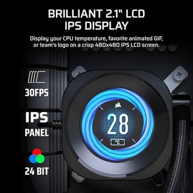 CORSAIR Nautilus 360 RS LCD Liquid CPU Cooler – 2.1" IPS LCD Screen, 360mm AIO, Low-Noise, Daisy-Chain, Intel LGA 1851/1700, AMD AM5/AM4 – 3X RS120 Fans Included – Black - Image 3