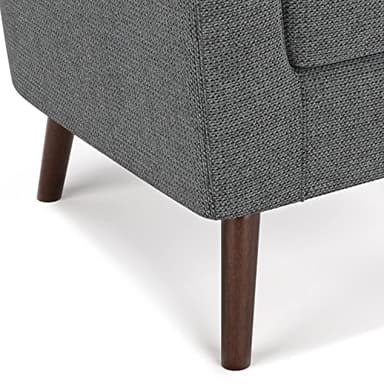 SIMPLIHOME Thorne Accent Chair - 30 inch Wide Upholstered Contemporary Arm Chair in Shadow Grey, for Living Room or Bedroom with Curved Back, Removable Cushion, and Durable Fabric Upholstery - Image 9