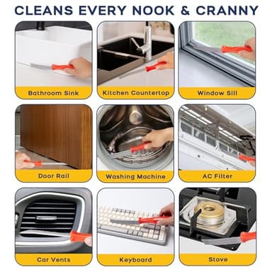 Grout Brush with Long Handle & Hard Bristle Crevice Cleaning Brush, Grout Cleaner for Tile Floors, Floor Scrubber for Tile Grout Line, Household Use, Multipurpose Gap Cleaning Tools by Foxtrot Living - Image 7