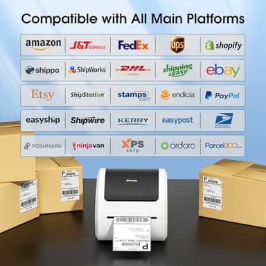 Omezizy Bluetooth Shipping Label Printer 4x6 - D520BT Bluetooth Thermal Label Printer for Small Business， Shipping Packages, Compatible with USPS, Shopify, Amazon, Tiktok - Image 5