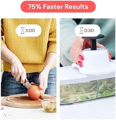 Fullstar Mandoline Slicer for Kitchen - Vegetable Chopper, Onion Potato Food Veggie Fruit Slicer and Cutter with Container, Kitchen Gadgets & Gifts, Home Essentials (6-in-1, White/Black - Image 3