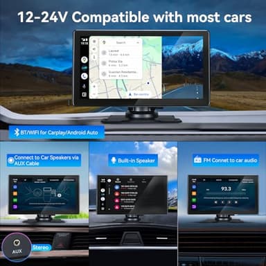 ALIESTFDNO 9" Wireless CarPlay Touchscreen for Car,Apple Carplay & Android Auto Car Play Screen with 4K Dash Cam,1080p Rear Camera,GPS Navigation,Car Stereo Receiver with Bluetooth, AirPlay - Image 5
