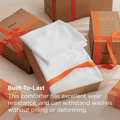 Bedsure King Size Comforter Set, White Soft Prewashed Bedding for All Seasons, 3 Pieces GentleSoft™ Warm Down Alternative Bed Set, 1 Lightweight Comforter (104"x90") and 2 Pillowcases (20"x36") - Image 3