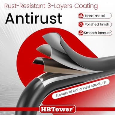 HBTower Step Ladder, Folding Step Stool with Wide Anti-Slip Pedal, Sturdy Steel Ladder, Convenient Handrail, Lightweight, Portable Steel Step Stool - Image 5