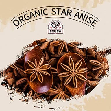 52USA Organic Star Anise, 4 Ounce (Pack of 1), NON-GMO Verified Chinese Star Anises Whole, Dried Star Anise Pods for Tea and baking - Image 3