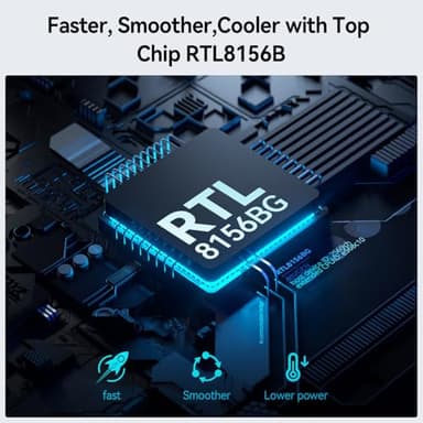 USB C to Ethernet Adapter, 2.5Gbps USB C to RJ45 Ethernet Converter, Thunderbolt 4/3 Compatible, 2.5G Ethernet Adapter for MacBook, iPhone 15/16 Pro Max, XPS, Surface, iPad Pro - Space Gray - Image 4