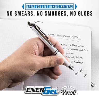 Pentel EnerGel Pearl RTX Retractable Liquid Gel Pen, (0.7mm), Medium Line, Needle Tip, Assorted Ink Colors, Pack of 4 (BLN77WBP4M) - Image 2