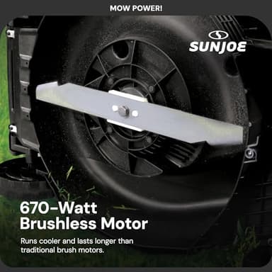 Sun Joe 24 Volt 17 Inch Mulching Walk Behind Lawn Mower with 11 Gallon Grass Catcher, 6 Position Height Adjustment, Battery and Charger, 24V-X2-17LM - Image 5