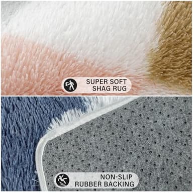 PureCozy Checkered Rug 8x10 for Living Room, Modern Rainbow Shag Rug Washable Non-Slip Large Area Rug Super Soft Indoor Fuzzy Carpet Fluffy Rugs for Bedroom Home Aesthetic Decor - Image 6