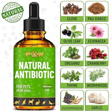 Dog Antibiotics for Infection, Coughs, UTIs, Allergies, Itching | Natural Antibiotics for Cats to Support Skin, Coat, & Digestion | for All Breeds & Ages | 2 oz - Image 3