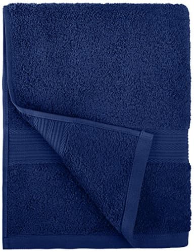 Amazon Basics 6 Piece Oversized Fade resistant Towel set, 100% Cotton towels for bathroom, soft and absorbent, 2 Bath Towels, 2 Hand Towels and 2 Washcloths bathroom towel set, Navy Blue - Image 10