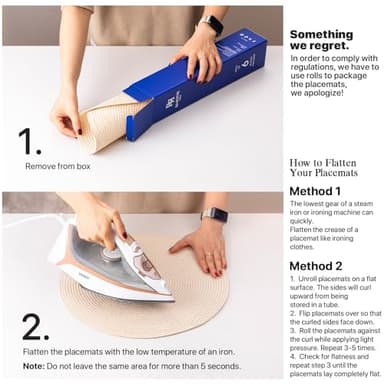 Baroyal Round Placemats Set of 12 Plastic Woven Placemats Washable Wipeable Table Mats for Dining Table Heat Resistant Non-Slip Circle Place Mats (Beige) - Image 7