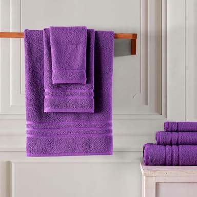 Hawmam Linen Purple 6 Piece Bath Towels Set for Bathroom Original Turkish Cotton Soft, Absorbent and Premium 2 Bath Towels, 2 Hand Towels, 2 Washcloths - Image 4