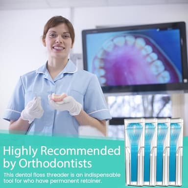 Floss Threaders, 400 Count Threaders for flossing, Dental Floss Threader for Braces, Bridges, Implants, Permanent Retainer (Pack of 4) - Image 6