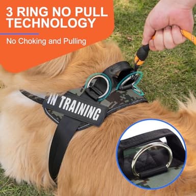 Essential Dog Harness, No Pull Pet Harness with 3 Side Rings for Leash Placement, No Choke, Reflective, Adjustable Pet Vest, Easy On-Off & Improved Control Handle, Training, Walking, Running - Image 4