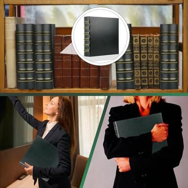 LETVPVOW Vintage Hardback 3 Ring Binder 2 Inch, Professional Leather Binders 2 Inch D Ring, Holds 400 Sheets Capacity 2 Pack - Dark Green - Image 7