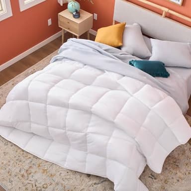 LINENSPA White Down Alternative Comforter and Duvet Insert - All-Season Comforter with Box Stitch and 8 Duvet Loops - Bedding for Kids, Teens, and Adults - Queen - Image 8