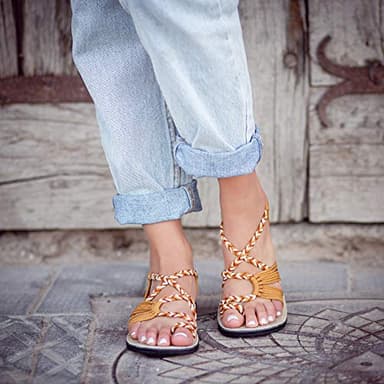 Plaka Palm Leaf Flat Summer Sandals for Women | Perfect for the Beach Walking & Dressy Occasions | Negev | Size 10 - Image 4