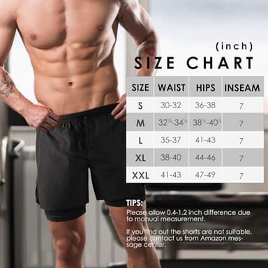 NIMOJIRO Men's 2 in 1 Running Shorts Workout Athletic Shorts Outdoor Sports with Liner Lightweight Training Yoga Gym Shorts with Phone Pockets Black M - Image 7