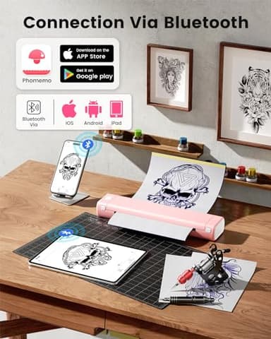 Phomemo Portable Printers Wireless for Travel, M08F Thermal Bluetooth Printer Support for 8.5"x11" US Letter, Small Inkless Printer Compatible with iOS, Android, Laptop for Car, Office, Home - Image 2