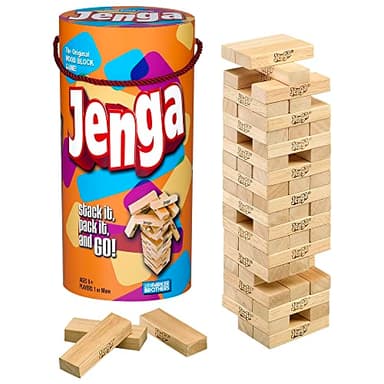 Hasbro Gaming Jenga Wooden Blocks Stacking Tumbling Tower Game | Party Games for Kids & Families | Stocking Stuffers | Ages 6+ (Amazon Exclusive) - Image 1