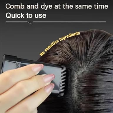 2Pack Safe and Convenient Comb Hair Dye, Portable Hair Dye Comb For Gray Hair Coverage, Waterproof and Sweat-Proof, 2 in 1 Instant Dye, for Women & Men(BLACK) - Image 4